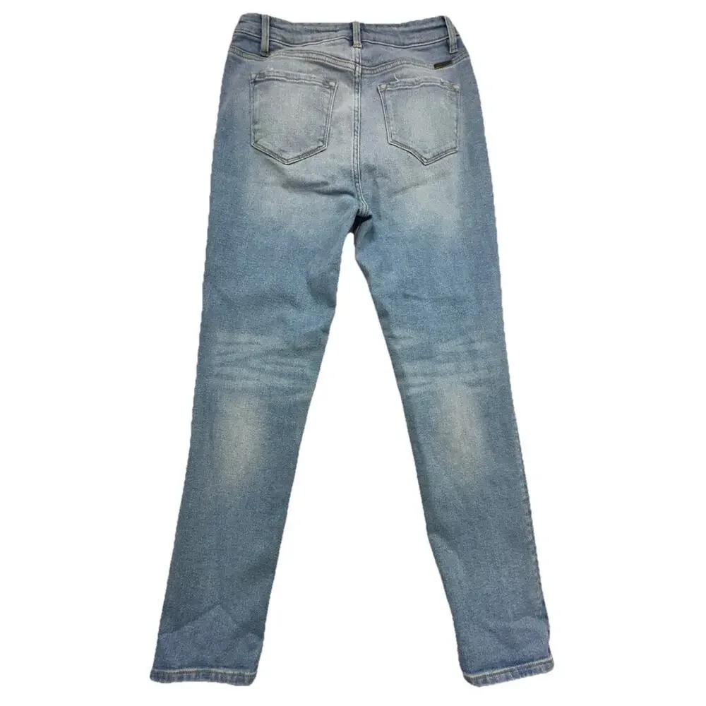 KanCan Jeans Womens Estilo High Rise Denim Blue Distressed Medium Wash Sz 7 27 - Picture 9 of 10